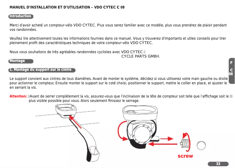 Página 1 del manual Manual de usuario VDO C08