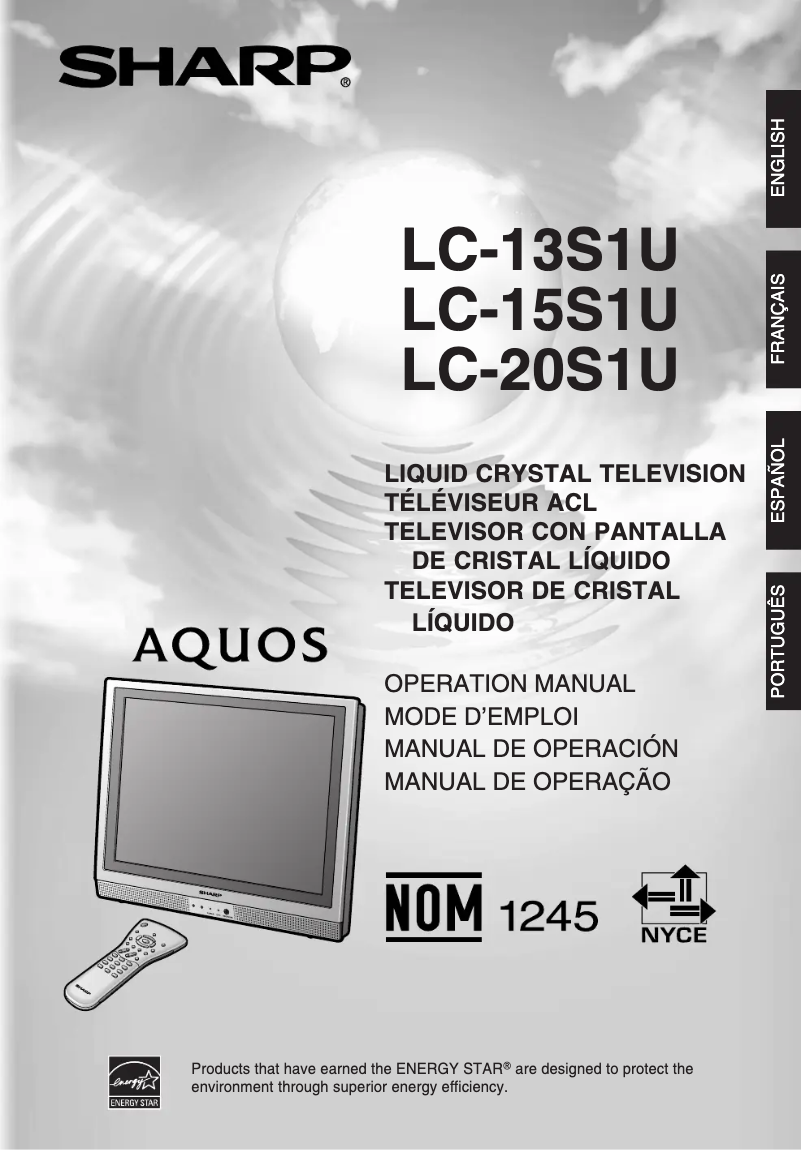 Page 1 de la notice Manuel utilisateur Sharp LC-20S1U