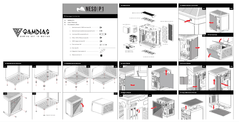 Page 1 de la notice Manuel utilisateur Gamdias Neso P1