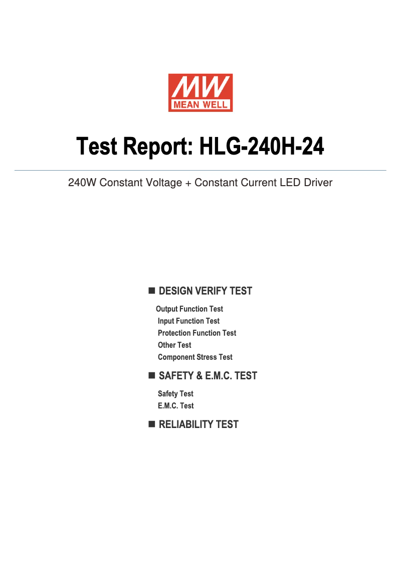 Image de la première page du manuel de l'appareil HLG-240H-24