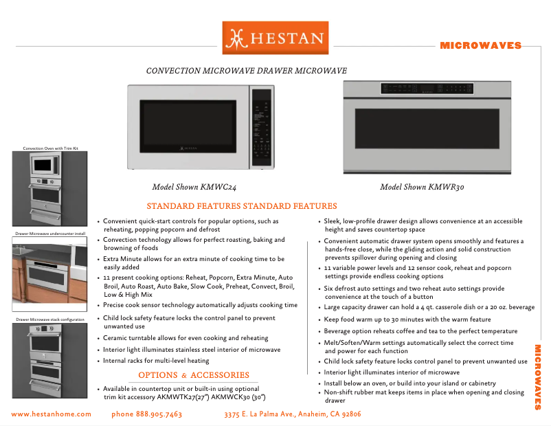 Page 1 de la notice Fiche technique Hestan KMWR30