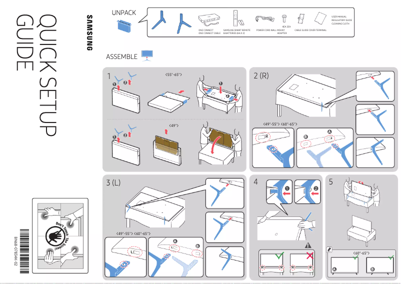 Page n°1 - Guide d'installation Samsung UN65KS8000F