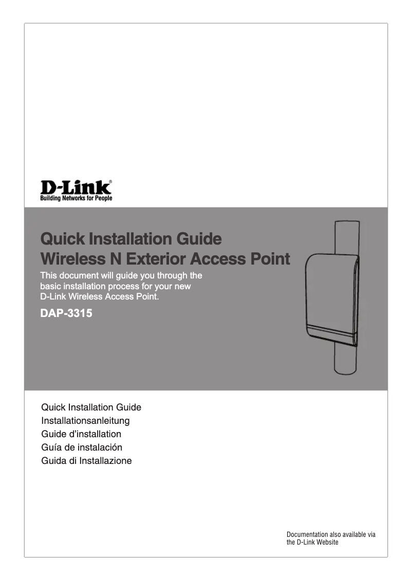 Image de la première page du manuel de l'appareil DAP-3315 WLAN