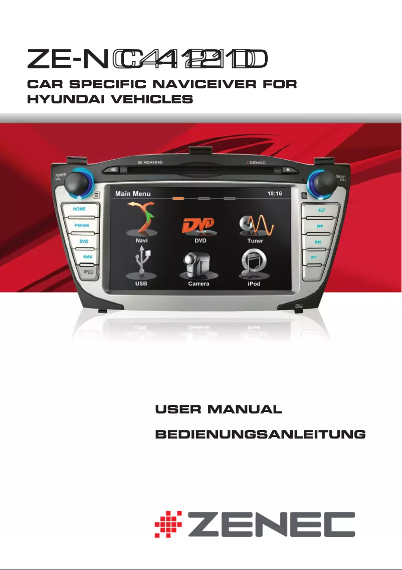 Page n°1 - Manuel utilisateur Zenec ZE-NC4121D (Hyundai)