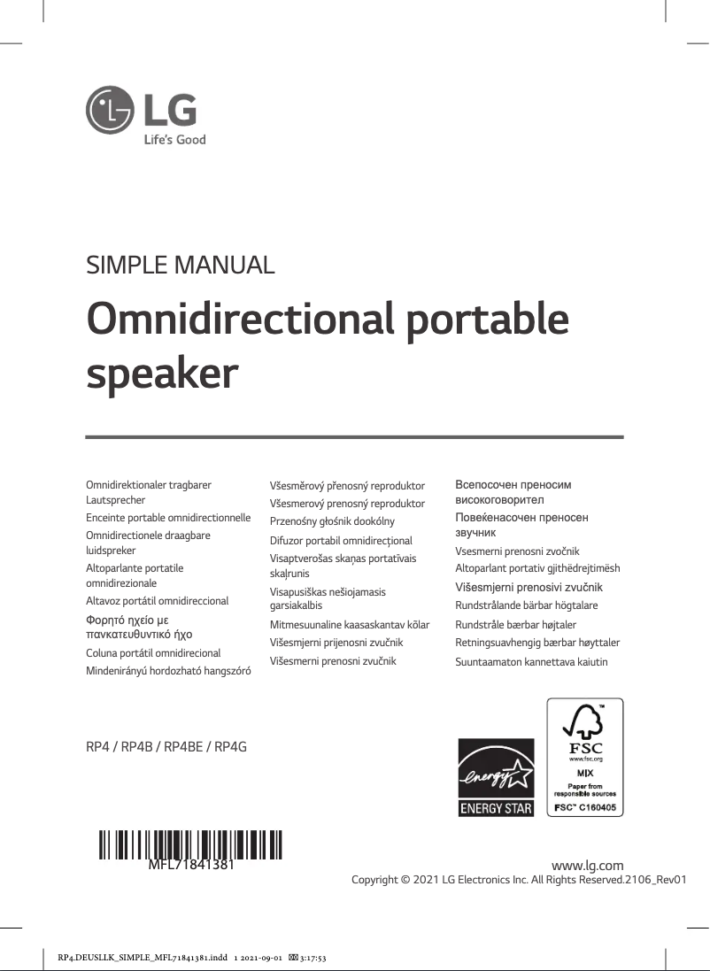 Imagen de la primera página del manual del dispositivo XBOOM 360 RP4B