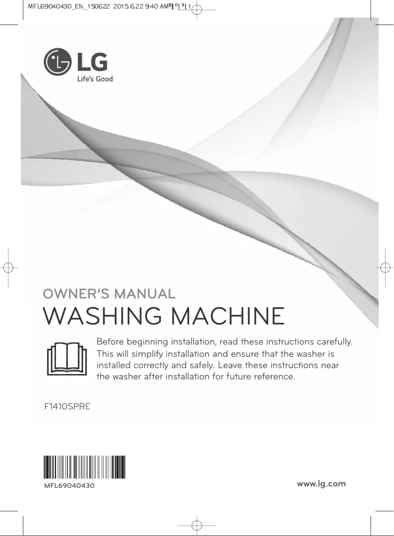 Page 1 de la notice Manuel utilisateur LG F1410SPRE