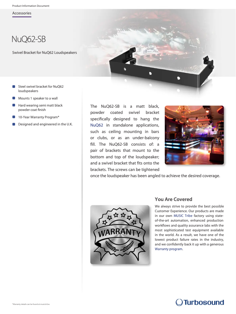 Page n°1 - Fiche technique Turbosound NuQ62-SB