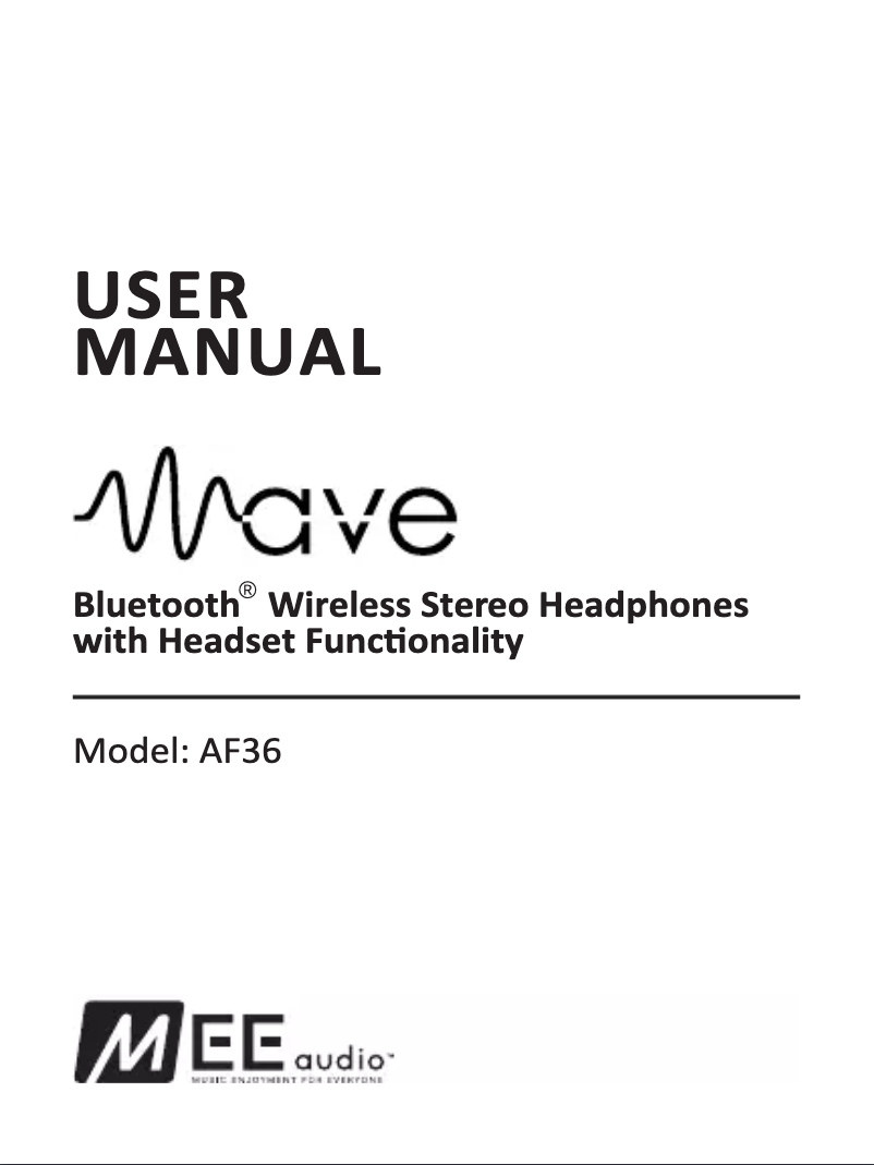 Page 1 of the manual User Manual MEE audio Wave AF36