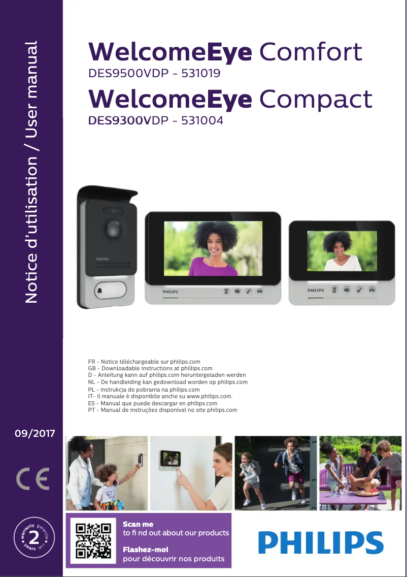 Page 1 of the manual Instruction Manual Philips Welcomeeye Compact DES9300VDP