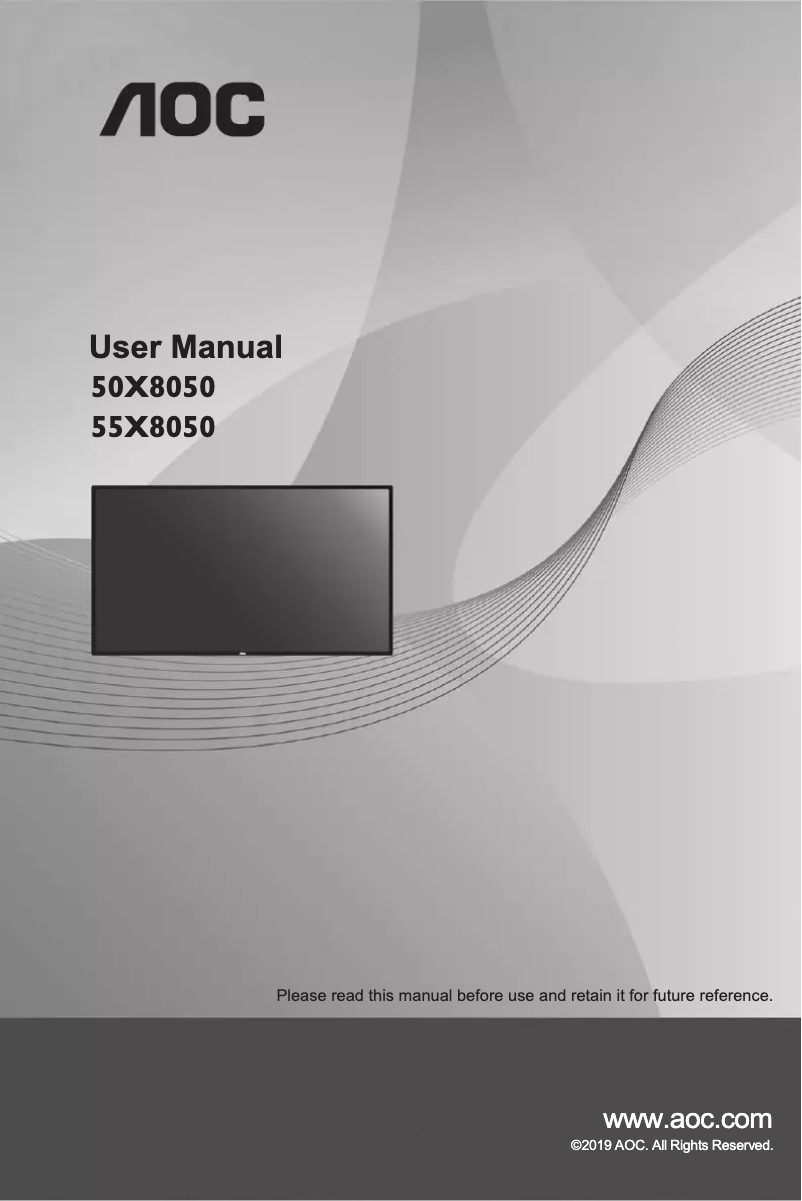 Image de la première page du manuel de l'appareil 55X8050