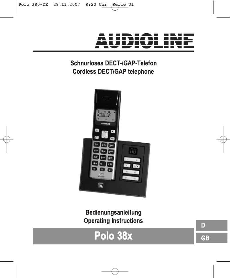 Page n°1 - Manuel utilisateur Audioline Polo 382