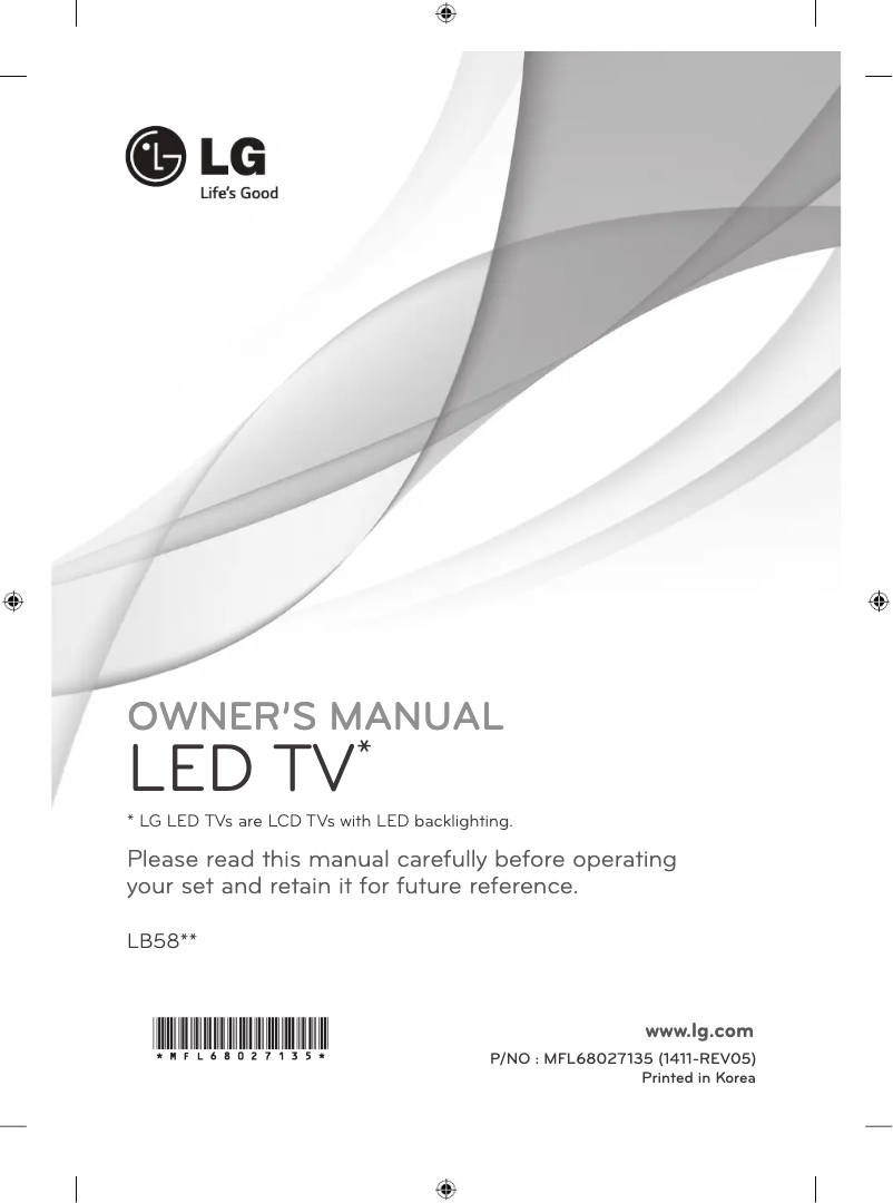 Page 1 de la notice Manuel utilisateur LG 50LB589Y