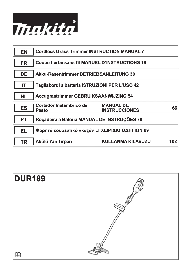 Page n°1 - Manuel utilisateur Makita DUR189