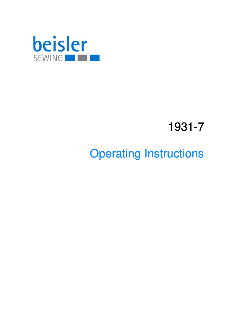Page n°1 - Manuel utilisateur Dürkopp Adler 1931