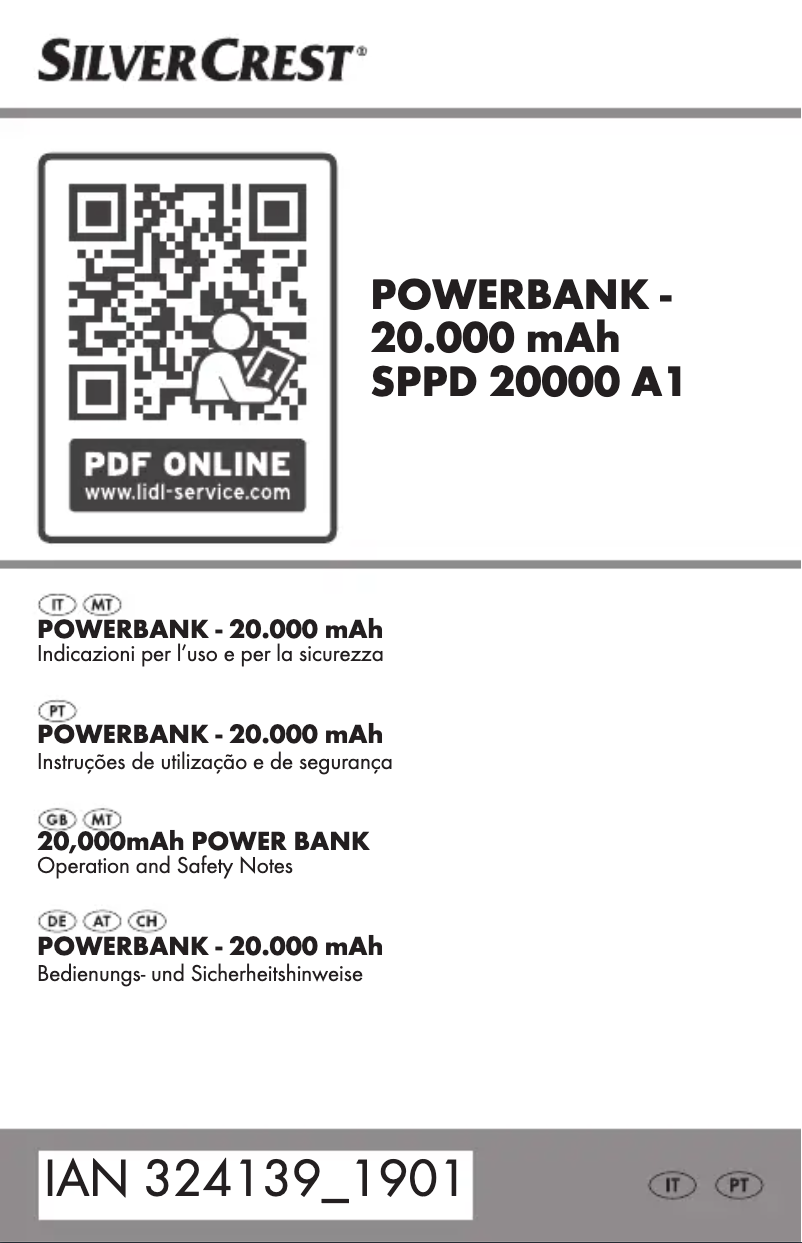 Page n°1 - Manuel utilisateur SilverCrest SPPD 20000 A1