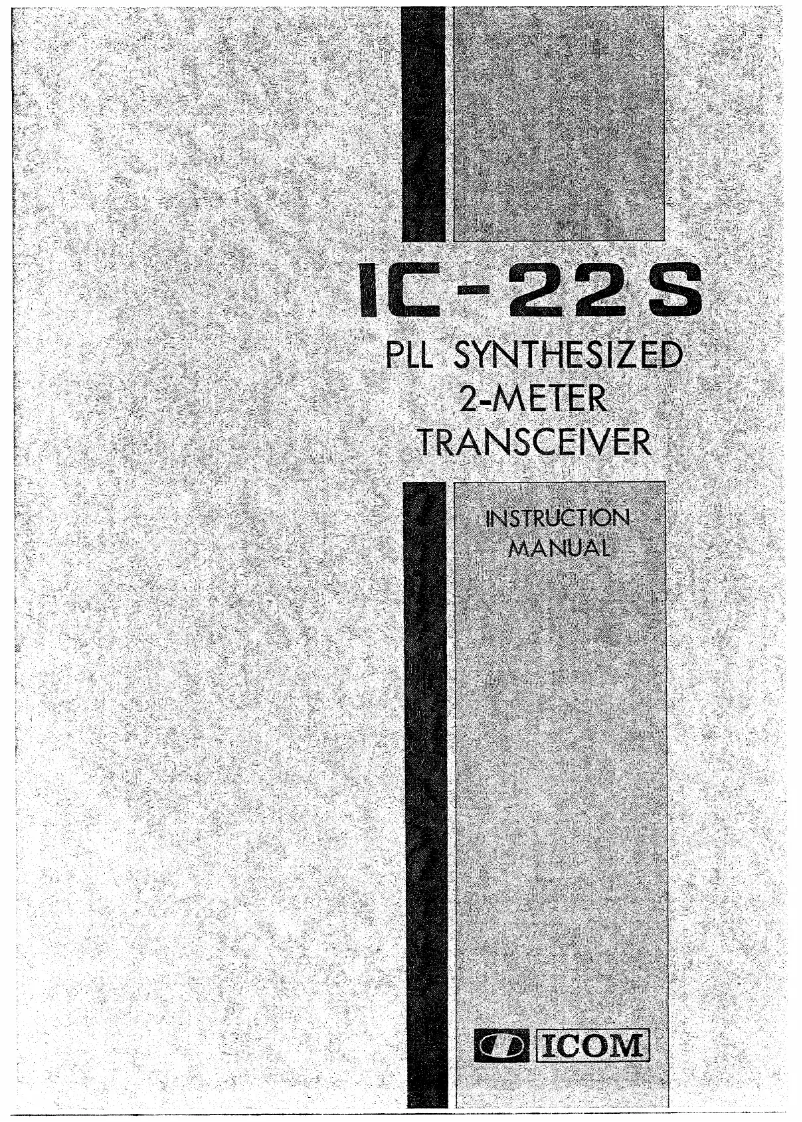 Image de la première page du manuel de l'appareil IC-22S