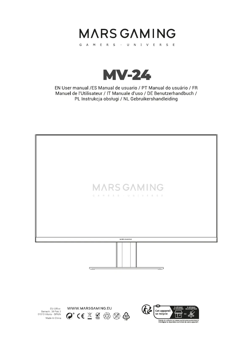 Page 1 de la notice Manuel utilisateur Mars Gaming MV-24