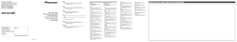 Image de la première page du manuel de l'appareil AVH-A210BT