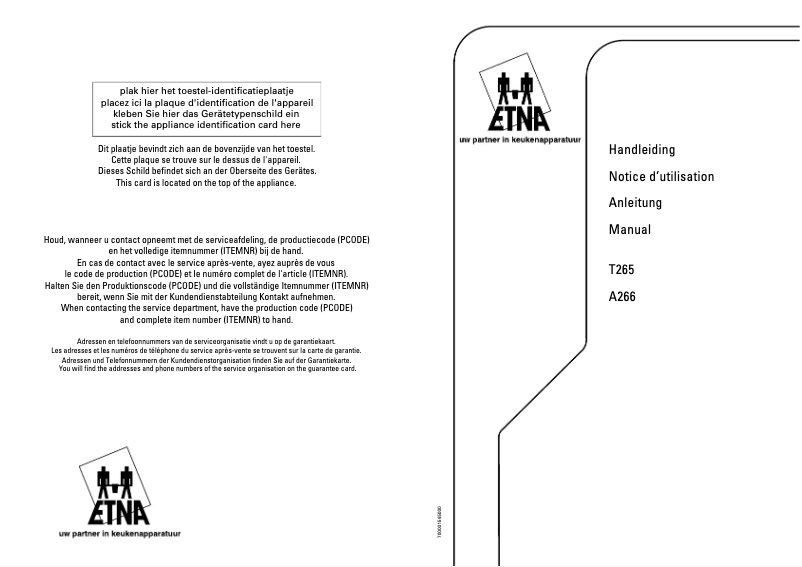 Image de la première page du manuel de l'appareil T265