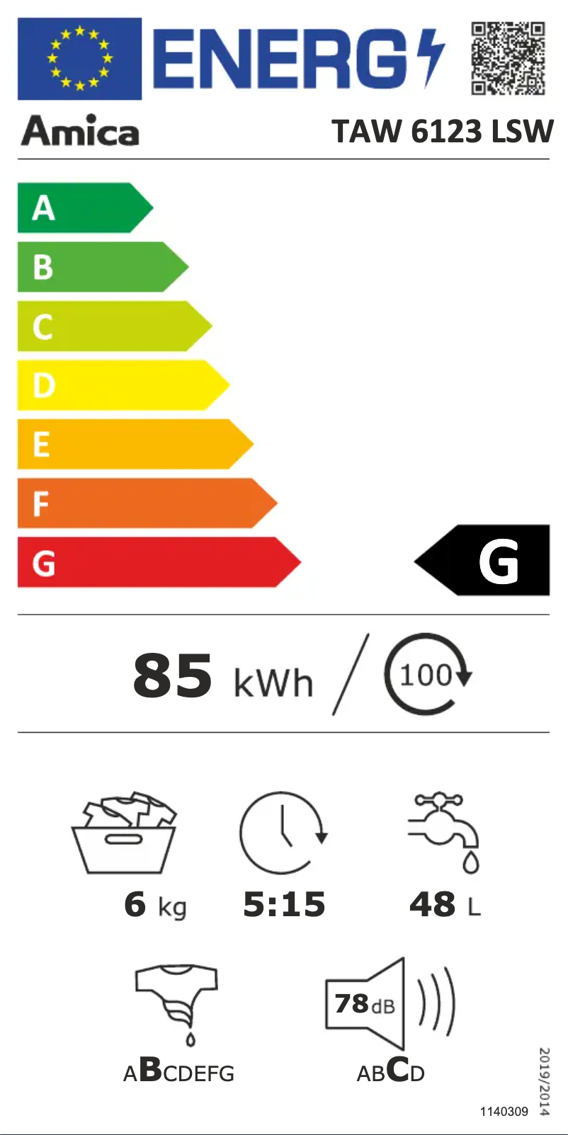 Image de la première page du manuel de l'appareil TAW6123LSW