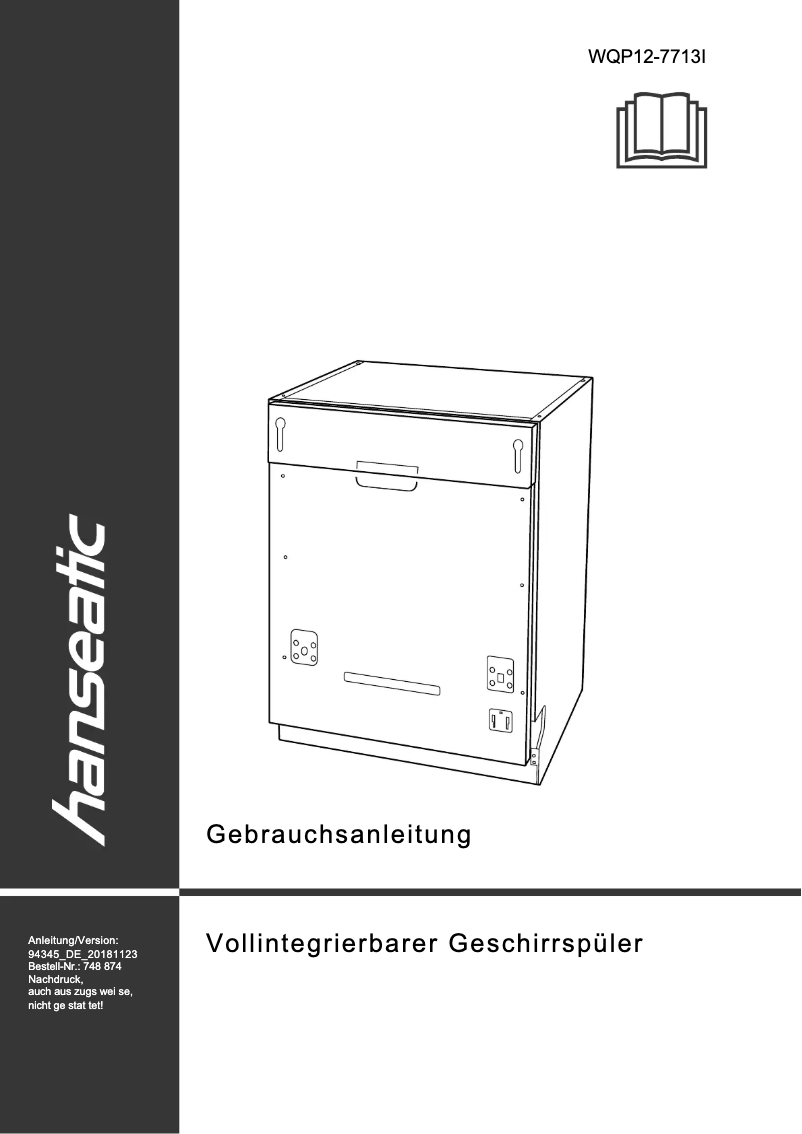 Image de la première page du manuel de l'appareil WQP12-7713I