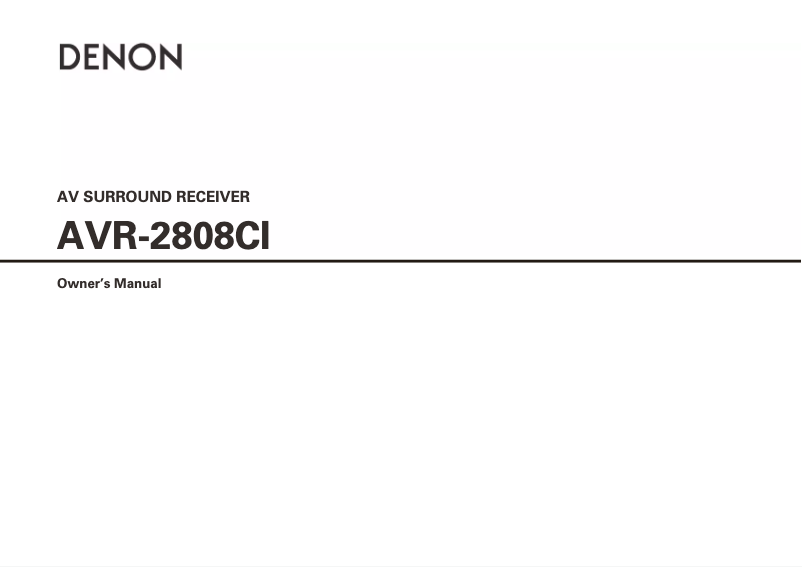 Page n°1 - Manuel utilisateur Denon AVR-2808CI