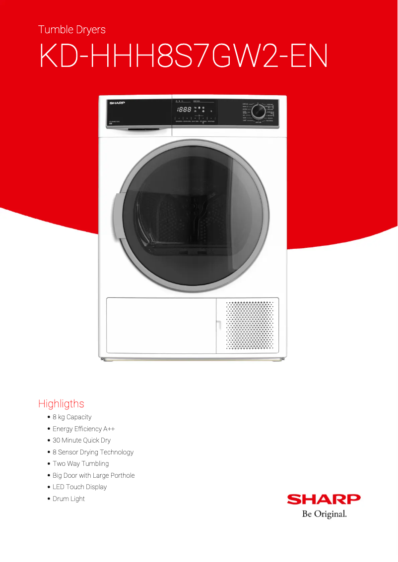 Page 1 de la notice Manuel utilisateur Sharp KD-HHH8S7GW2