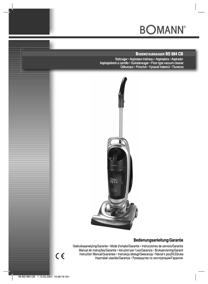Image de la première page du manuel de l'appareil BS 984 CB