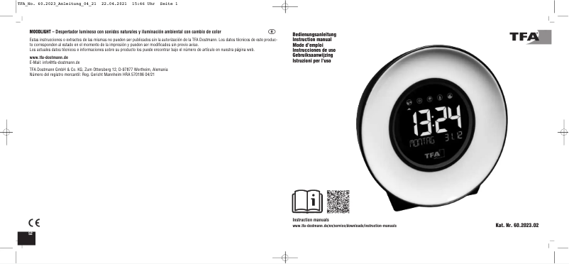 Page 1 de la notice Manuel utilisateur TFA Mood Light 60.2023.02