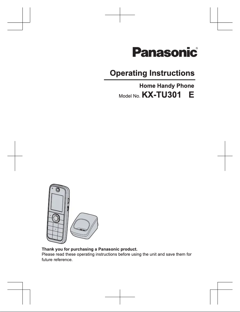 Page n°1 - Manuel utilisateur Panasonic KX-TU301
