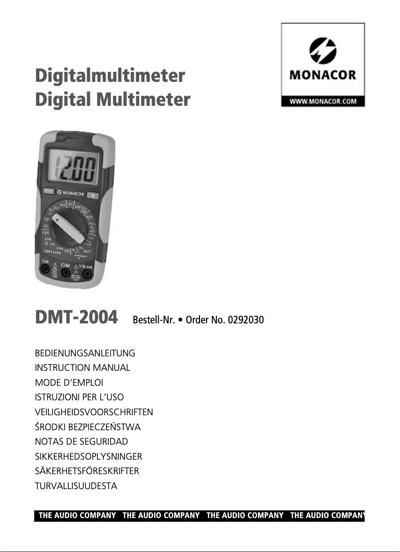 Page n°1 - Manuel utilisateur Monacor DMT-2004