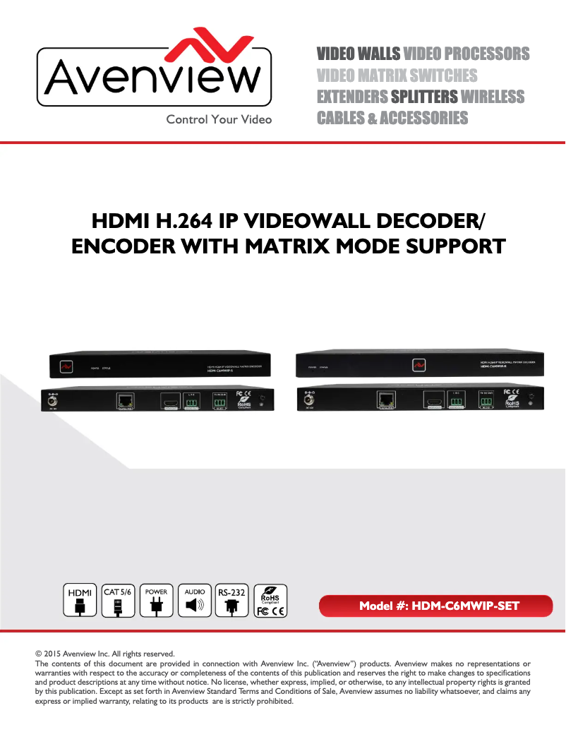 Image de la première page du manuel de l'appareil HDM-C6MWIP-SET-V3