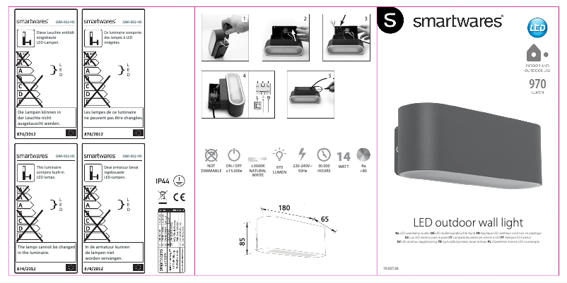 Page n°1 - Manuel utilisateur Smartwares GWI-002-HS