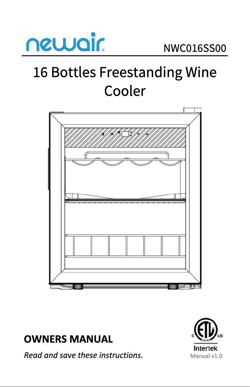 Page 1 de la notice Guide de démarrage rapide NewAir NWC016SS00