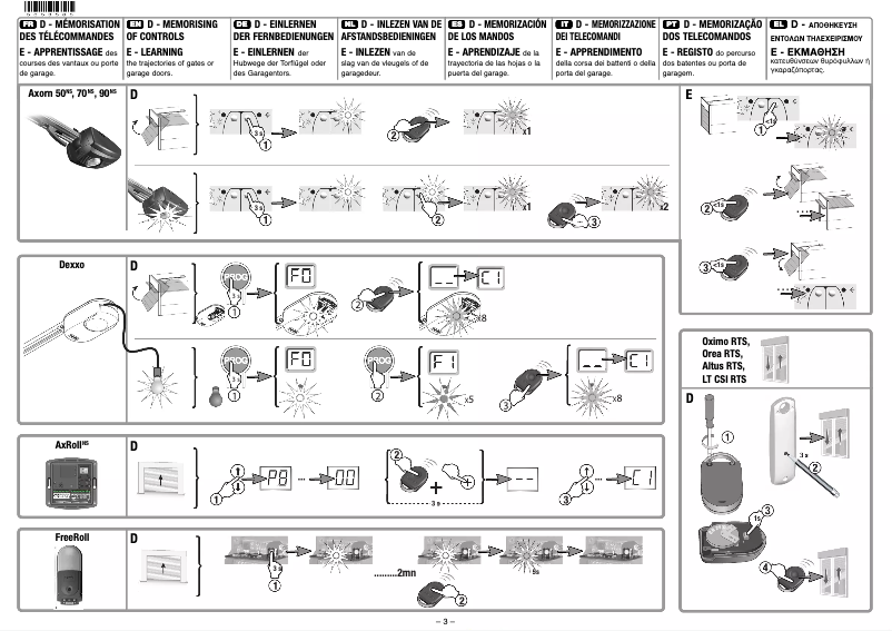Page n°1 - Manuel utilisateur Somfy Keygo RTS