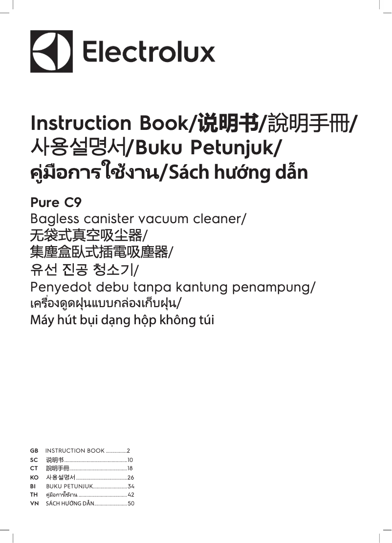 Page 1 de la notice Manuel utilisateur Electrolux Pure C9 Animal