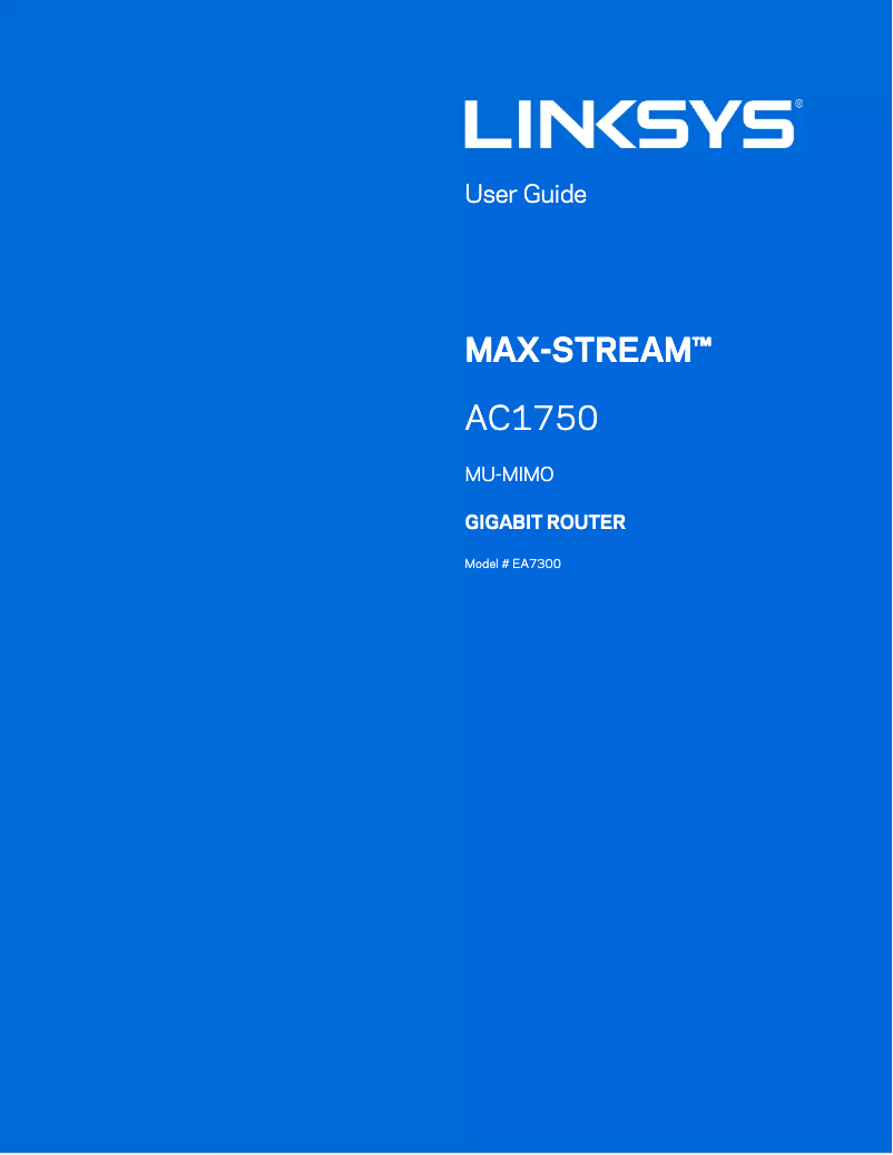 Page n°1 - Manuel utilisateur Linksys Max-Stream EA7300