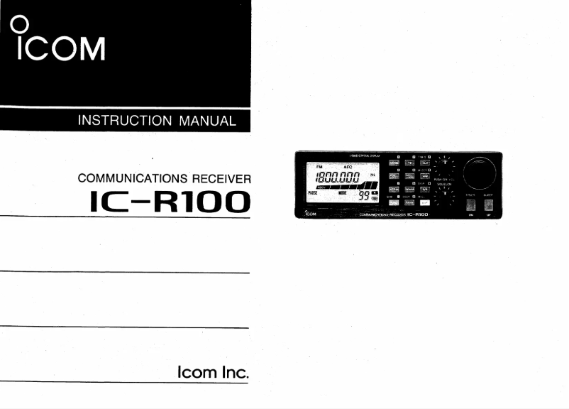 Page n°1 - Manuel utilisateur ICOM IC-R100