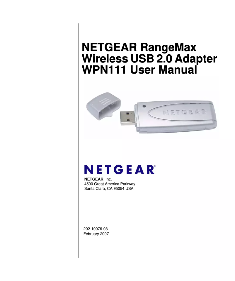 Page 1 de la notice Manuel utilisateur Netgear WPN111