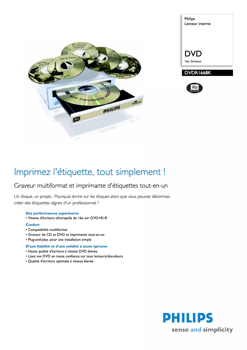 Image de la première page du manuel de l'appareil DVDR1668K