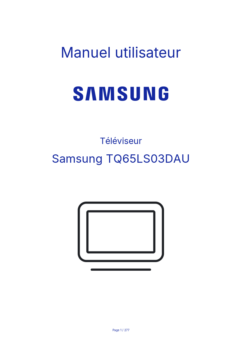 Page n°1 - Manuel utilisateur Samsung TQ65LS03DAU