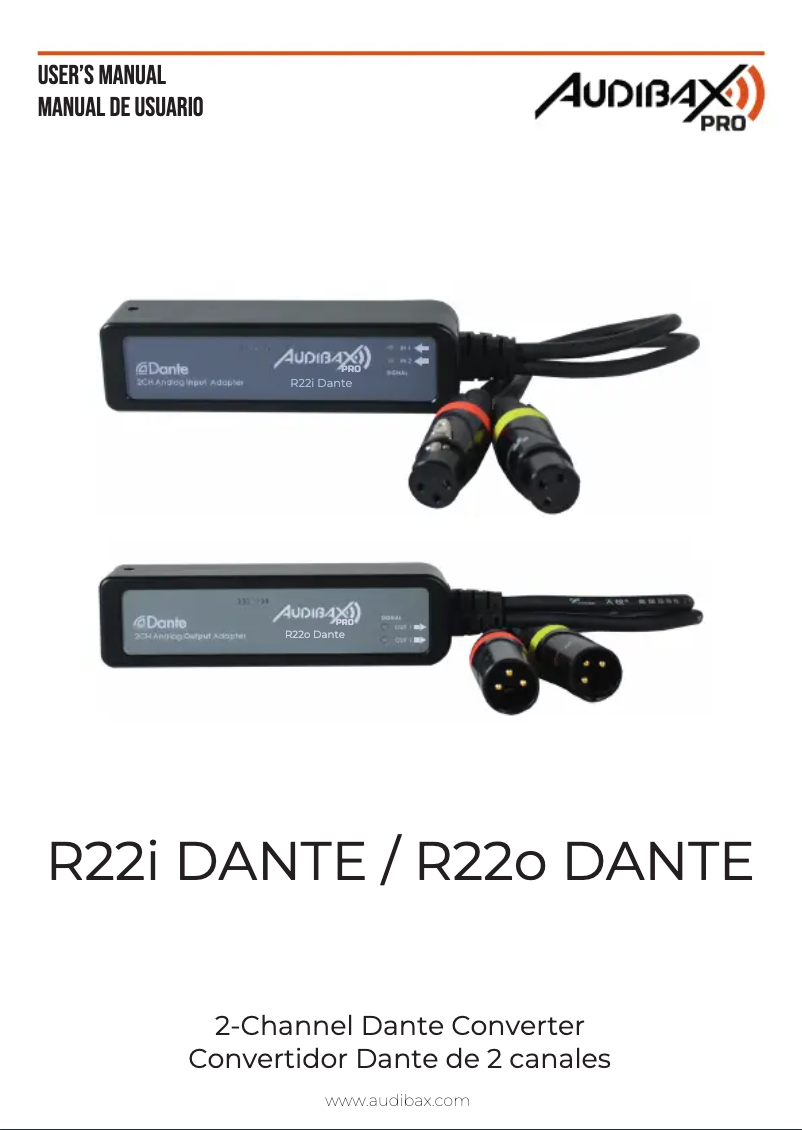 Image de la première page du manuel de l'appareil R22o Dante