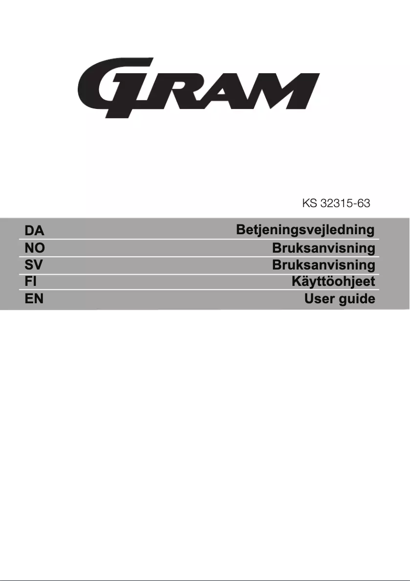 Page n°1 - Manuel utilisateur Gram KS 32315-63