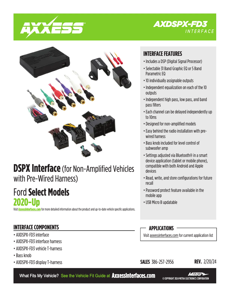 Page 1 de la notice Fiche technique AXESS AXDSPX-FD3