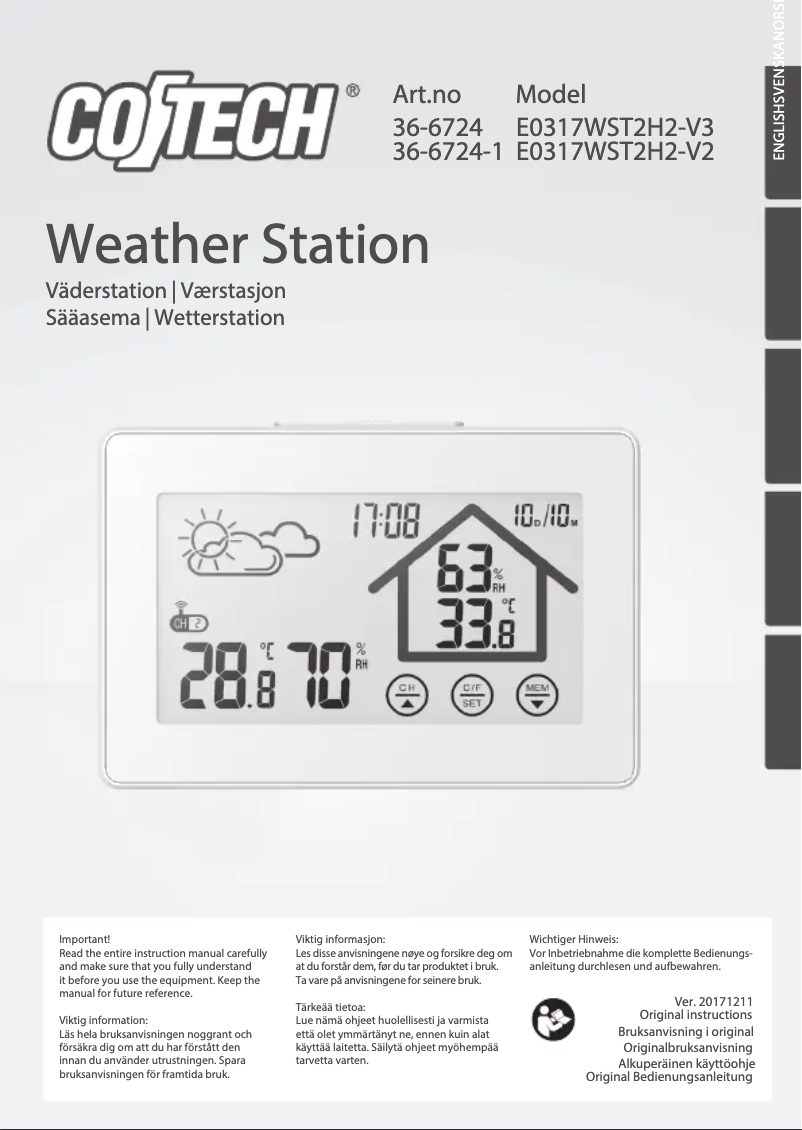 Página 1 del manual Manual de usuario Cotech E0317WST2H2-V3