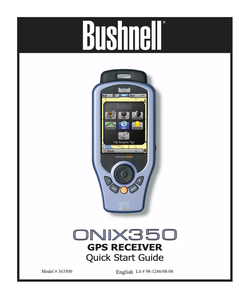 Image de la première page du manuel de l'appareil Onix 350