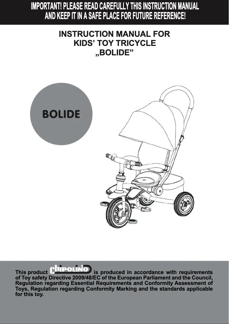 Page 1 de la notice Manuel utilisateur Chipolino Bolide