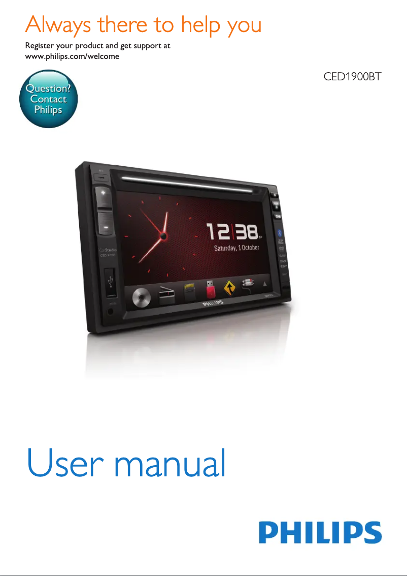 Page 1 de la notice Manuel utilisateur Philips CED1900BT