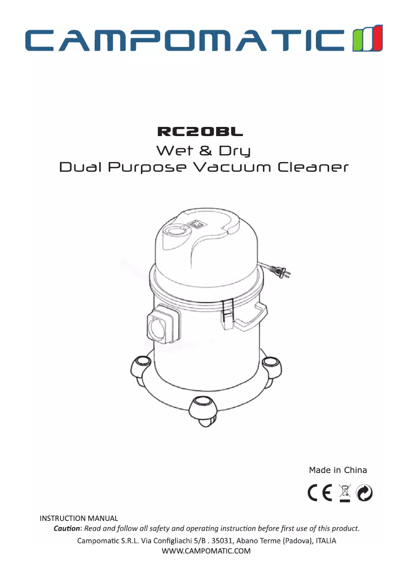 Página 1 del manual Manual de usuario Campomatic RC20BL