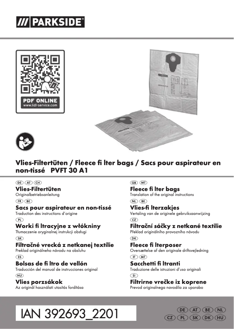 Page n°1 - Manuel utilisateur Parkside PVFT 30 A1